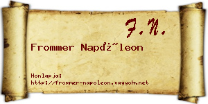 Frommer Napóleon névjegykártya